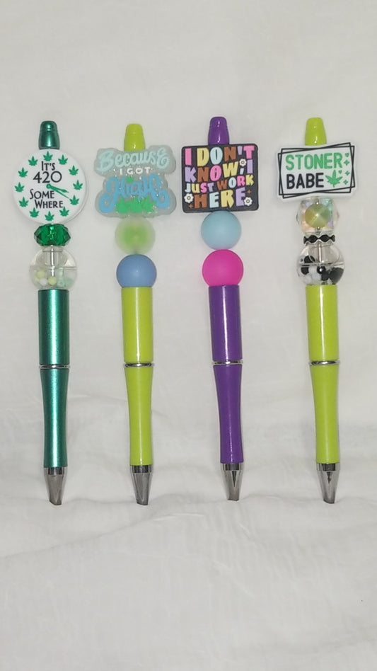 Pens with words/sayings